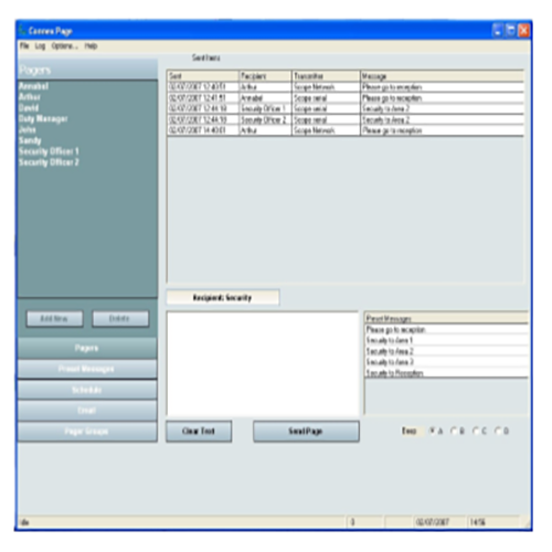 Connex Page PC paging application, serial port version (single user)